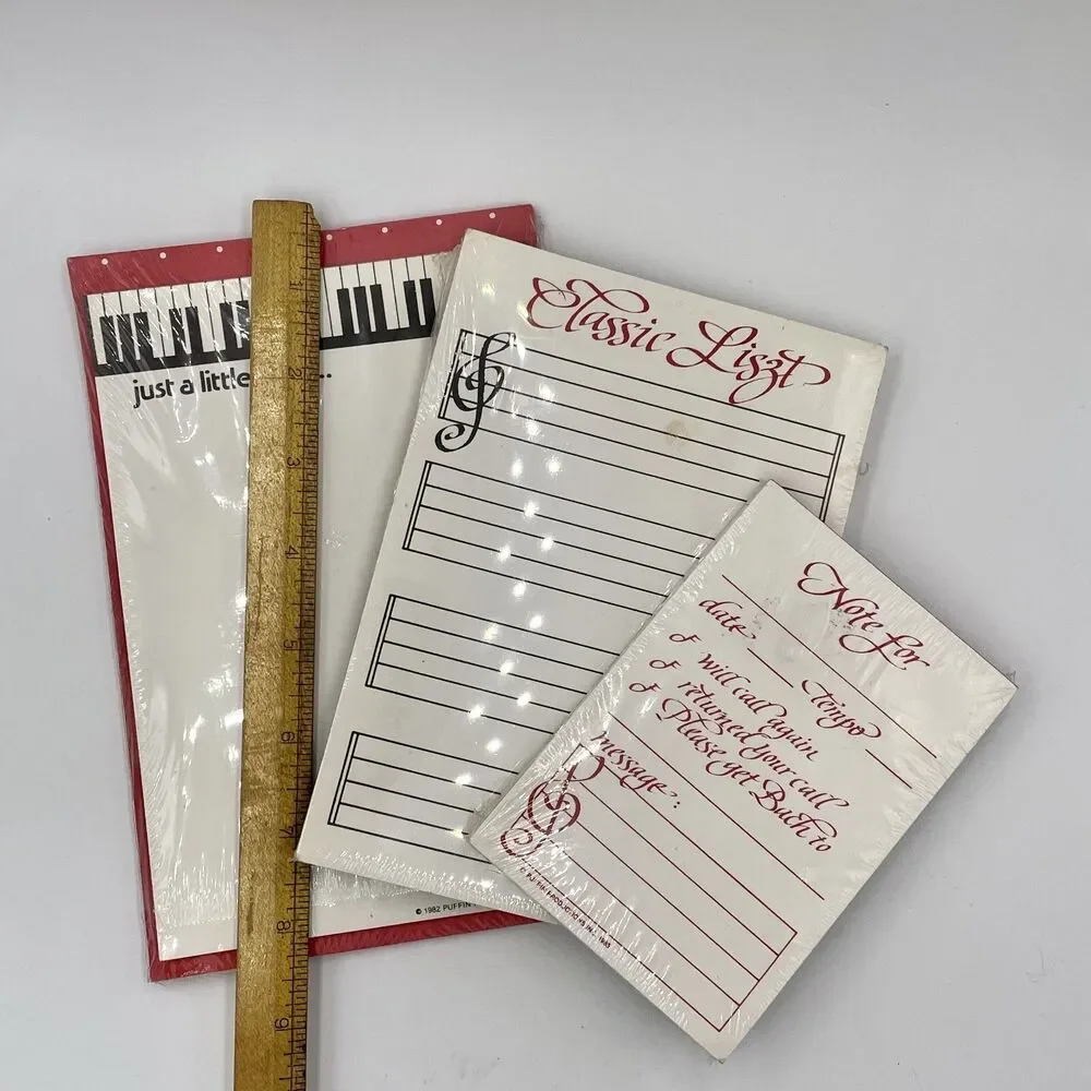Lot of 3 Sealed Vintage Classical Music Themed Stationary Notepads 80s NOS